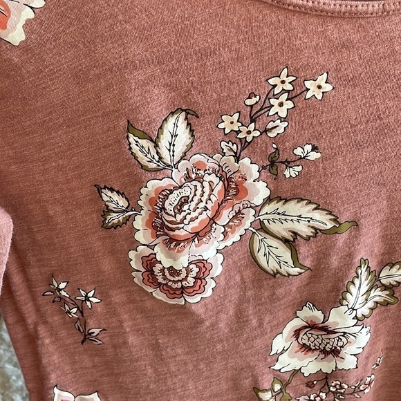 Loft Outlet floral long sleeve shirt pink mauve size XS - Picture 3 of 5